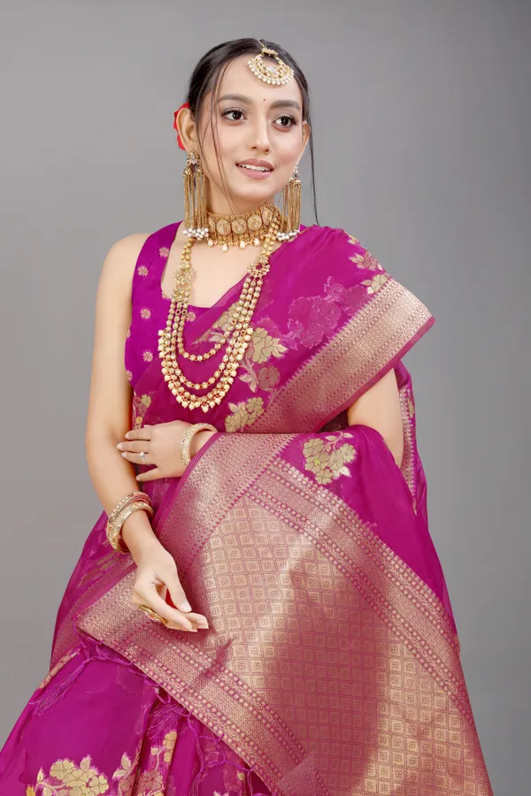MAGENTA_WOVEN_WORK_ORGANZA_SAREE